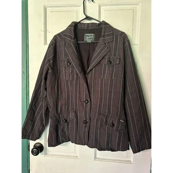 Woolrich Women's XL Plaid Blazer Jacket. Made In China - Picture 3 of 7